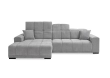 Wohnlandschaft >Puppet< Kopfteilverstellung, 2 Kissen, silbergrau - 301x113x195cm (BxHxT)