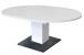 Kulissentisch >Judd< rund ausziehbar bis 144cm, weiss / schwarzstahl - 104/144x76 (D/BxH)