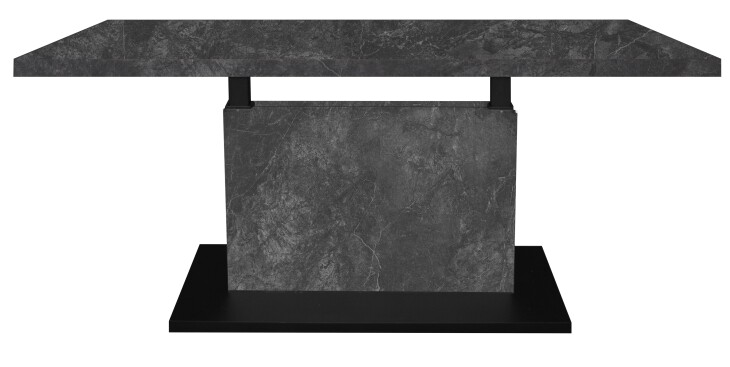 Couchtisch >Lift< höhenverstellbar, keramik optik grau / schwarz - 120x49/68x70 (BxHxT)