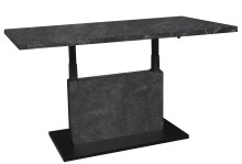 Couchtisch >Lift< höhenverstellbar, keramik optik grau / schwarz - 120x49/68x70 (BxHxT)