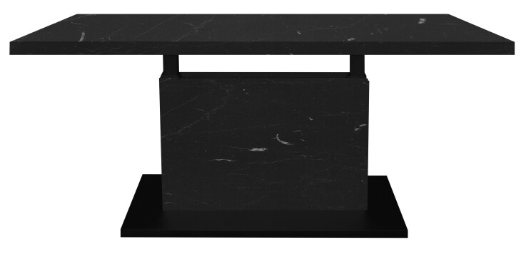 Couchtisch >Lift< verstellbar, keramik optik schwarz / schwarz - 120x49/68x60cm (BxHxT)