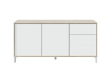 Wohnzimmer-Set >BROOKLYN< in Canadian Eiche/Artik Weiß - 130x47x41 (BxHxT)