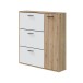 Schuhschrank >CLASS< 3 Klappen, 1 Tür, Nodi Eiche Dekor /Artik Weiß - 105x112x24 (BxHxT)