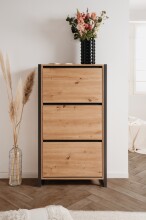 Schuhkipper >Denver< 3 Klappen, Dekor Artisan Eiche Dekor / anthrazit - 70x125x25cm (BxHxT)