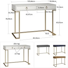 Konsolentisch >Majvi< in Weiß, MDF/Metall -...