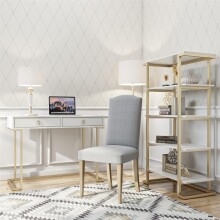 Konsolentisch >Majvi< in Weiß, MDF/Metall - 106x79x50cm (BxHxT)
