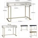 Konsolentisch >Majvi< in Weiß, MDF/Metall - 106x79x50cm (BxHxT)