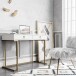 Konsolentisch >Majvi< in Weiß, MDF/Metall - 106x79x50cm (BxHxT)