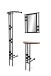 Kompaktgarderobe >Corby< (3-teilig) in schwarz / Dekor Artisan Eiche - 55x185x28,5 (BxHxT)