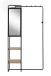 Kompaktgarderobe >Luton< Spiegel, Ablagen, schwarz / Dekor Artisan Eiche - 100x185x37 (BxHxT)