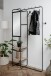 Kompaktgarderobe >Luton< Spiegel, Ablagen, schwarz / Dekor Artisan Eiche - 100x185x37 (BxHxT)
