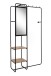 Kompaktgarderobe >Luton< Spiegel, Ablagen, schwarz / Dekor Artisan Eiche - 100x185x37 (BxHxT)