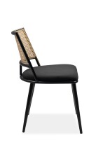 Stuhl >Schiller< (4er-Set) schwarz / Dekor Geflecht natur - 47x79x48,5 (B/H/T)