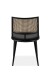 Stuhl >Schiller< (4er-Set) schwarz / Dekor Geflecht natur - 47x79x48,5 (B/H/T)