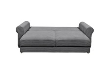 Schlafsofa >ANGELINA LUX.3DL< Liegefläche 198x165cm, ash - 250x95x125 (BxHxT)
