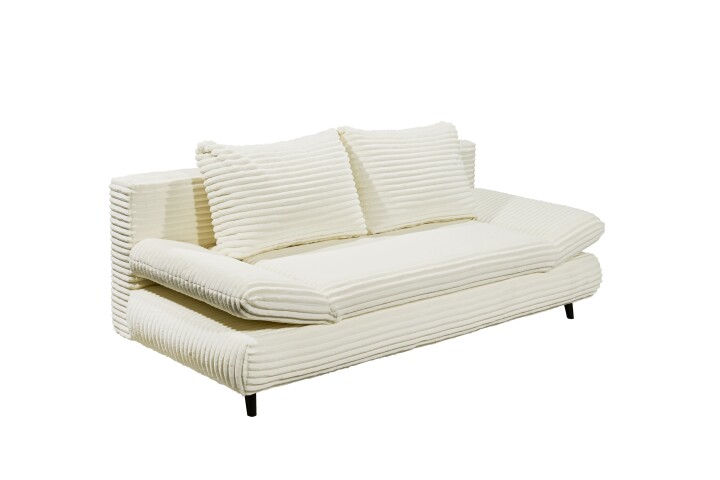 Schlafsofa >SUNNY 2 Lux.3DL Schlafs.< Liegefläche 140x210cm, in Cord Ivory - 212x76x101 (BxHxT)