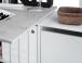 Regal-Schreibtisch >ADAPTA PLUS< 2 Türen, Fächer, in Artik Weiß / Zementgrau - 136x74x139 (BxHxT)