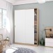 Schwebetürenschrank >TOP< in Canadian Eiche Dekor /Artik Weiß - 120x200x50 (BxHxT)