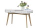 Schreibtisch >Janne< 2 Schubladen, in Weiß und Eiche - 120x79x50cm (BxHxT)