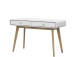 Schreibtisch >Janne< 2 Schubladen, in Weiß und Eiche - 120x79x50cm (BxHxT)