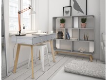Schreibtisch >Janne< 2 Schubladen, in Grau - 120x79x50cm (BxHxT)