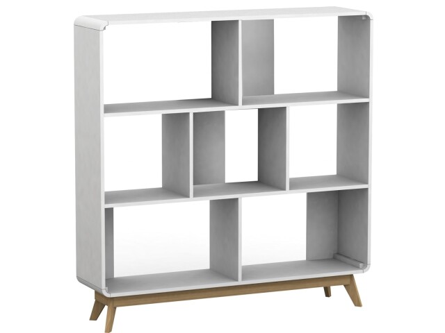 Bücherregal >Janne< in Weiß - 122x126x29cm (BxHxT)