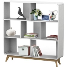 Bücherregal >Janne< in Weiß - 122x126x29cm (BxHxT)
