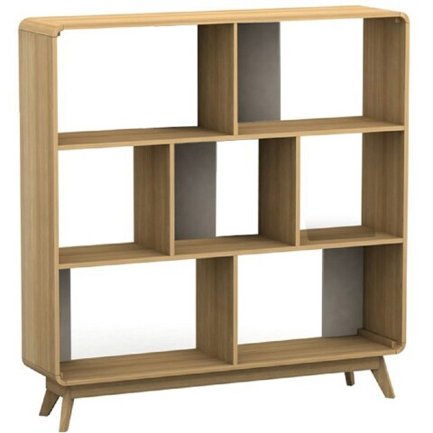 Bücherregal >Janne< in Natur - 122x126x29cm (BxHxT)