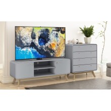 Kommode >Janne< in Grau - 80x88x39cm (BxHxT)