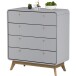 Kommode >Janne< in Grau - 80x88x39cm (BxHxT)