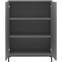 Highboard >Lykke< in Grau - 80x110x35cm (BxHxT)