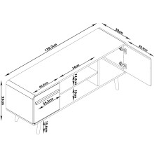 Lowboard >Oskar< in Natur - 140x53x39cm (BxHxT)