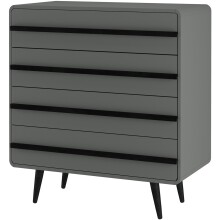 Kommode >Oskar< in Grau - 80x88x39cm (BxHxT)