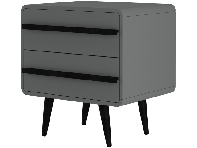 Nachtkommode >Oskar< in Grau - 51x54x39cm (BxHxT)