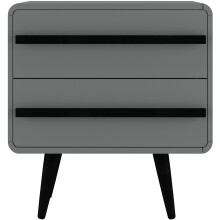 Nachtkommode >Oskar< in Grau - 51x54x39cm (BxHxT)