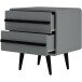 Nachtkommode >Oskar< in Grau - 51x54x39cm (BxHxT)