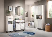 Hochschrank >Riff< in Weiß - 35x110x34cm (BxHxT)