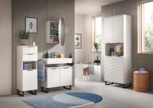 Hochschrank >Riff< in Weiß - 35x110x34cm (BxHxT)