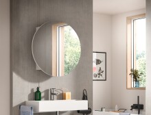Badezimmerspiegelschrank >Riff< in Weiß - 70x70x18cm (BxHxT)