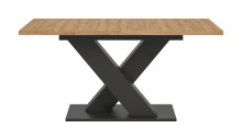 Kulissentisch >Motion< ausziehbar bis 190cm, Grau / Artisan Eiche - 150/190x76x90cm (BxHxT)