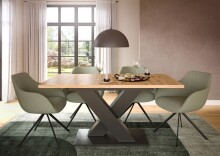 Kulissentisch >Motion< ausziehbar bis 190cm, Grau / Artisan Eiche - 150/190x76x90cm (BxHxT)