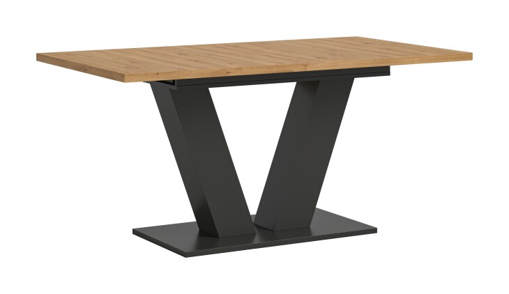 Kulissentisch >Motion< ausziehbar bis 190cm, Grau / Artisan Eiche - 150/190x76x90cm (BxHxT)