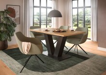 Kulissentisch >Motion< ausziehbar bis 190cm, Grau / Artisan Eiche - 150/190x76x90cm (BxHxT)