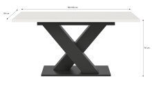 Kulissentisch >Motion< ausziehbar bis 190cm, in Grau / Weiß - 150/190x76x90cm (BxHxT)