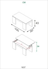 Wohnzimmer-Set >KIKUA PLUS< (4-Teilig) in Canadian Eiche/Artik Weiß - 135x50x40 (BxHxT)