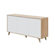 Wohnzimmer-Set >KIKUA PLUS< (4-Teilig) in Canadian Eiche/Artik Weiß - 135x50x40 (BxHxT)