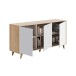 Wohnzimmer-Set >KIKUA PLUS< (4-Teilig) in Canadian Eiche/Artik Weiß - 135x50x40 (BxHxT)