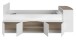 Hochbett >Cleo 1< Stauraum, Liegefl. 90x200, Weiss / Eiche Dekor - 241x116x90cm (LxBxH)