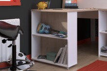 Kinderzimmer-Set >Lucas 11< 2-teilig, Weiss / Eiche Dekor, Hochbett mit Kleiderschrank
