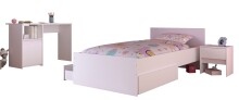 Jugendzimmer-Set >Pirouette 27< in Weiss mit drehbarem Elementen in Rosa / Grau